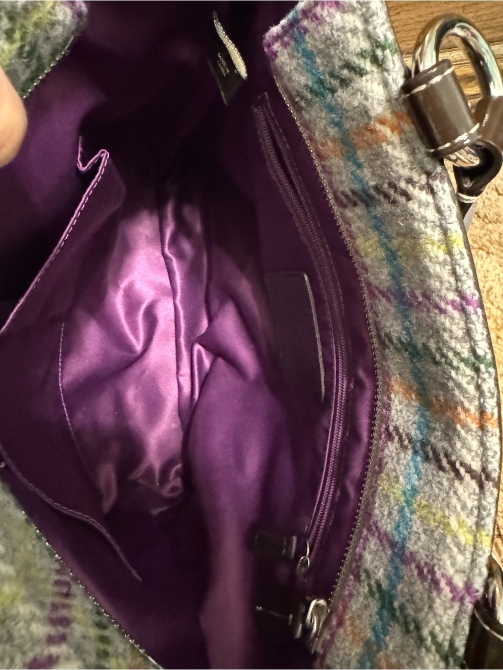 Coach Penelope Tattersall Plaid Wool Tweed Tote - Picture 9 of 9